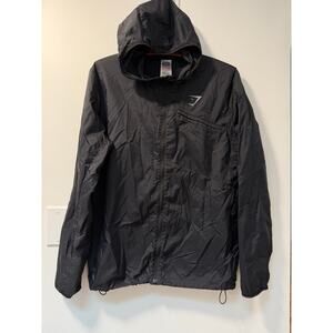 Men's XS Gymshark Thin Black Speed Packaway Shell Windbreaker